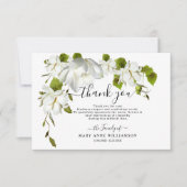 Botanische witte vloeren Funeral Hartelijk dank Bedankkaart (Voorkant)