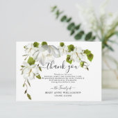 Botanische witte vloeren Funeral Hartelijk dank Bedankkaart (Staand voorkant)