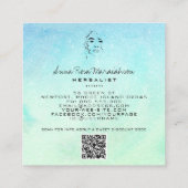 *~* Botanische Woman Greenery Line Art Vierkante Visitekaartje (Achterkant)