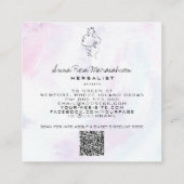 *~* Botanische Woman Line Art Goddess Greenery QR Vierkante Visitekaartje (Achterkant)