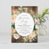 Botanische Woodgrain Farmhouse Graduparty Kaart (Staand voorkant)