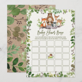 Botanische Woodland Bingo Baby shower Game Card Kaart
