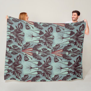 Botanische wortelgroenten Fleece Deken – Wortel