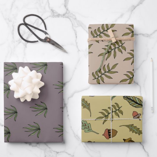 Botanische wrappbundel inpakpapier vel (Voorkant)