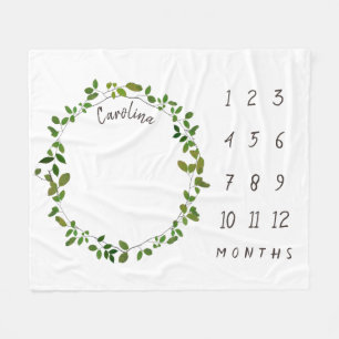 Botanische Wreate Baby Milestone Fleece Blanket Deken