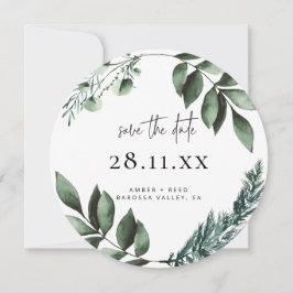 Botanische Wreath Greenery Cirkel Ronde Save The Date