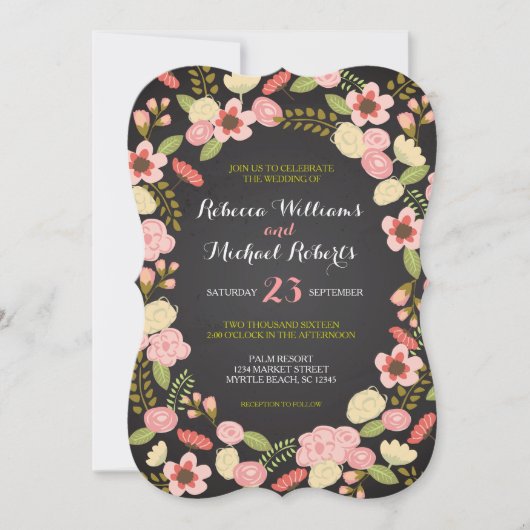 Botanische Wreath Invitation Kaart (Voorkant)