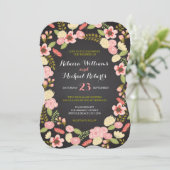 Botanische Wreath Invitation Kaart (Staand voorkant)