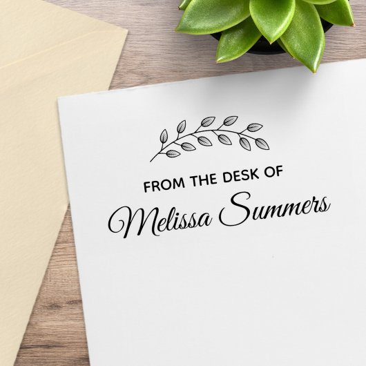 Botanische Wreath Leaves Branch van het bureau van Rubberstempel