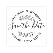 Botanische Wreath Modern Wedding Save the Date 2 Zelfinktende Stempel (Design)