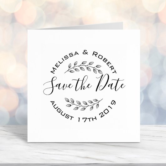 Botanische Wreath Modern Wedding Save the Date 2 Zelfinktende Stempel
