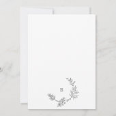 Botanische Wreath Sketched Antiek Monogram Weddens Kaart (Achterkant)