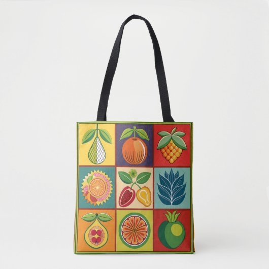 botanische zaadpakketquilt tote bag (Voorkant)