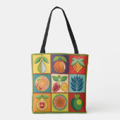 botanische zaadpakketquilt tote bag (Achterkant)