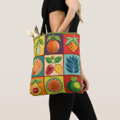 botanische zaadpakketquilt tote bag (Dichtbij)