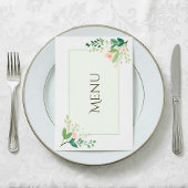 Botanische zacht Roze Bloemen Wedding Menu Kaart