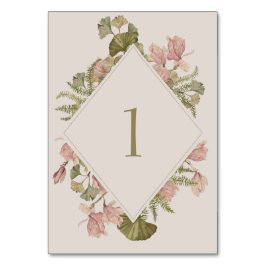 Botanische zachte warme taupe bruiloft | Bloemen & Kaart