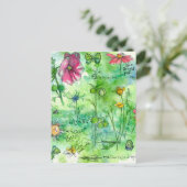 Botanische zakboekje Botervliegers Waterverf bloem Briefkaart (Staand voorkant)