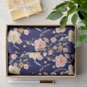 Botanische zeemacht Blush Pink Floral  Elegant Tissuepapier (Geschenk)