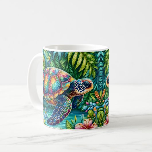 Botanische Zeeschildpad Koffiemok (Voorkant links)