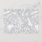 Botanische zilvergrijze patroonbruiloft - Gegevens Informatiekaartje (Achterkant)