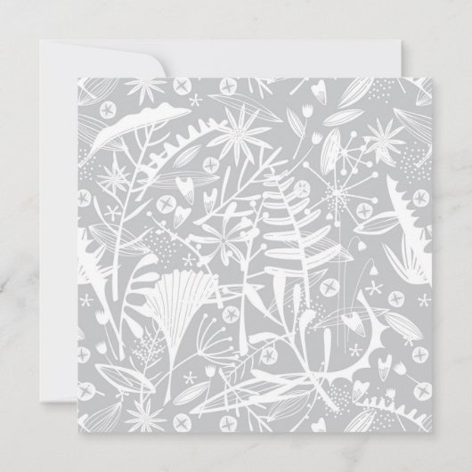Botanische zilvergrijze patroonverdenking kaart (Achterkant)