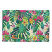 Botanische zomer groen bloemen kussensloop (Achterkant)