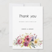 Botanische zomer kleurrijke bloemen Bedankt Kaart (Voorkant)