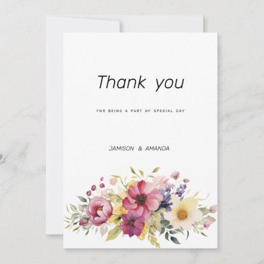 Botanische zomer kleurrijke bloemen Bedankt Kaart (Voorkant)