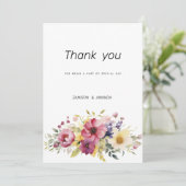 Botanische zomer kleurrijke bloemen Bedankt Kaart (Staand voorkant)