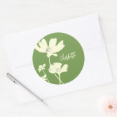 Botanische zomer kosmos bloemen silhouetten ronde sticker (Envelop)