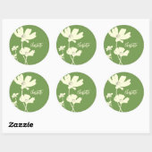 Botanische zomer kosmos bloemen silhouetten ronde sticker (Vel)