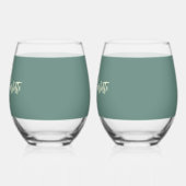 Botanische zomer kosmos bloemen silhouetten wijnglas zonder voet (Links)