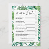 Botanische Zomer Vrijgezellenfeest Spel Kaart (Voorkant)