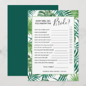 Botanische Zomer Vrijgezellenfeest Spel Kaart (Voorkant / Achterkant)