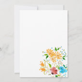 Botanische zon oranje roze blauw mint bloem bruilo kaart (Achterkant)