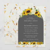 Botanische Zonnebloem Bloemen Huwelijk Kaart (Voorkant / Achterkant)