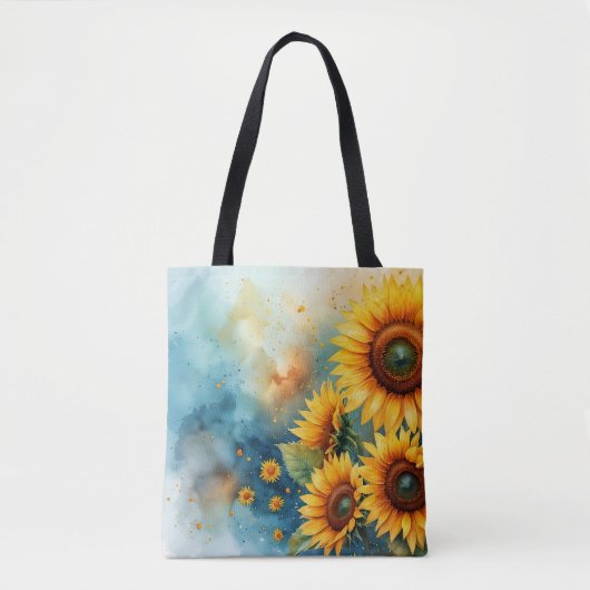 Botanische zonnebloem Canvas tas (Voorkant)