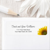 Botanische Zonnebloem Eenvoudig Elegant Retouradre Etiket (Insitu)