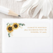 Botanische zonnebloem Eucalyptus Return Address Etiket (Insitu)