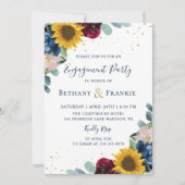 Botanische zonnebloem Floral Engagement Party Kaart (Voorkant)