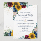 Botanische zonnebloem Floral Engagement Party Kaart (Voorkant / Achterkant)