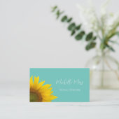 Botanische Zonnebloem QR-code Whimsical Boho Visitekaartje (Staand voorkant)