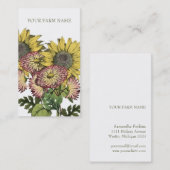 Botanische zonnebloem visitekaartje (Voorkant / Achterkant)