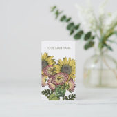 Botanische zonnebloem visitekaartje (Staand voorkant)