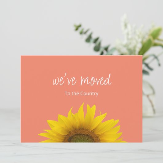 Botanische zonnebloem We hebben perzik verplaatst Aankondiging (Staand voorkant)