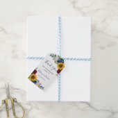 Botanische zonnebloemen Bindende Bedankt Cadeaulabel (Met Touw)