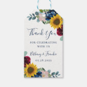 Botanische zonnebloemen Bindende Bedankt Cadeaulabel (Voorkant)