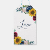 Botanische zonnebloemen Bindende Bedankt Cadeaulabel (Achterkant)