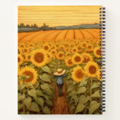 Botanische Zonnebloemen Compositie Notitieboek (Achterkant)
